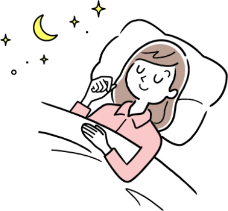 睡眠を取る女性のイラスト